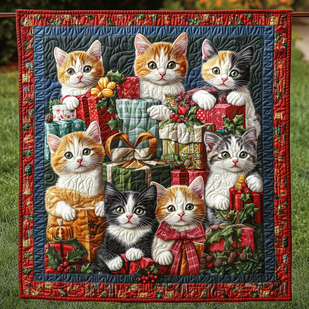 Feline Festivities Quilted Blanket Aesthetic Christmas Bedroom Ideas Best Christmas Gifts For Grandmothers