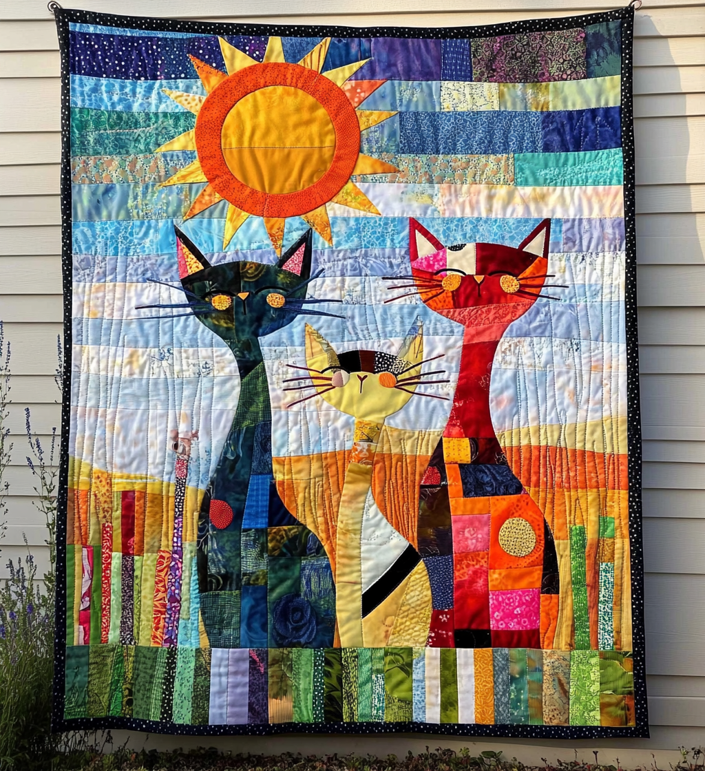 Feline Fiesta Quilted Blanket Bed Decor Ideas Birthday Cat Gifts