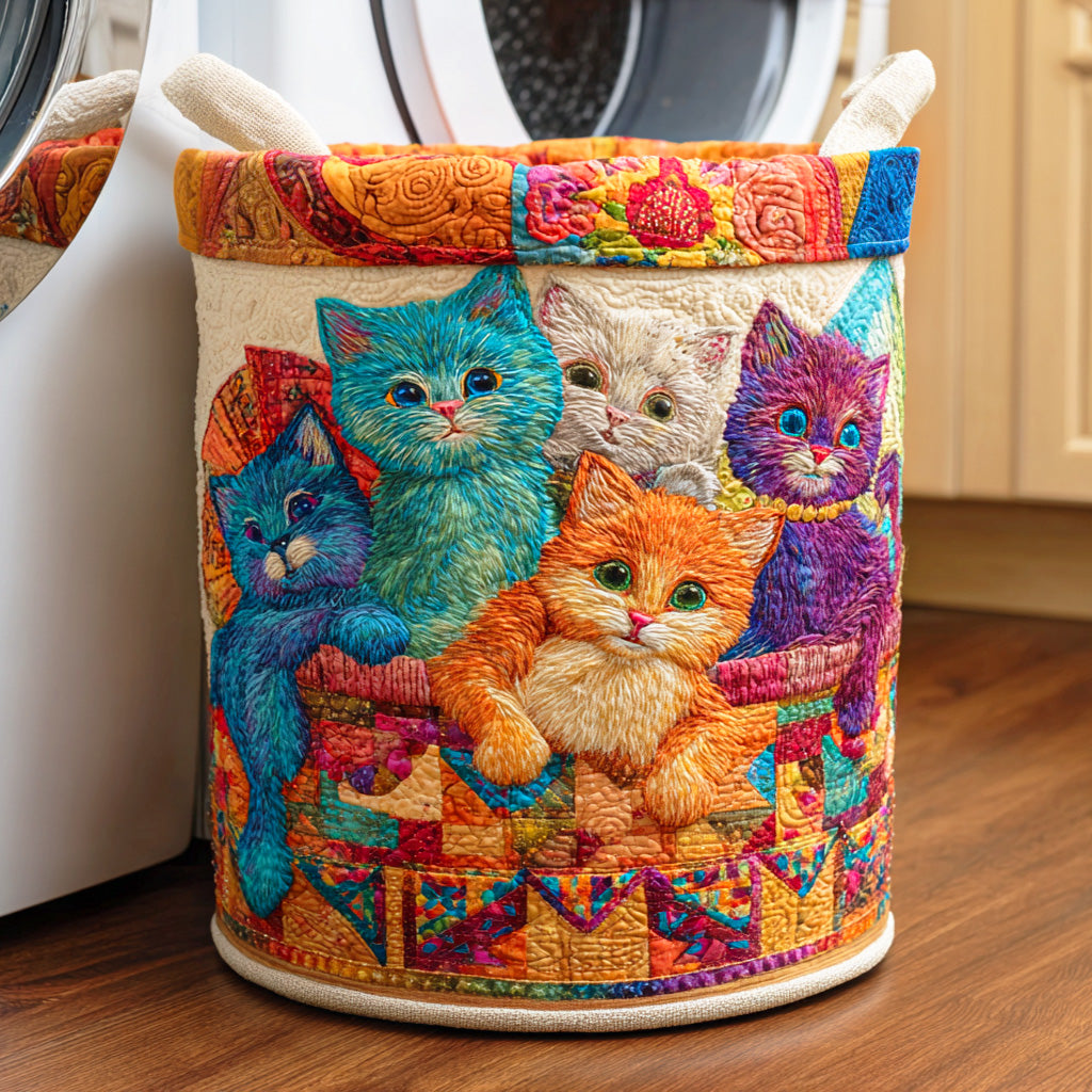 Feline Joy Quilted Laundry Basket Unique Laundry Hamper Ideas Unique Mother's Day Gifts