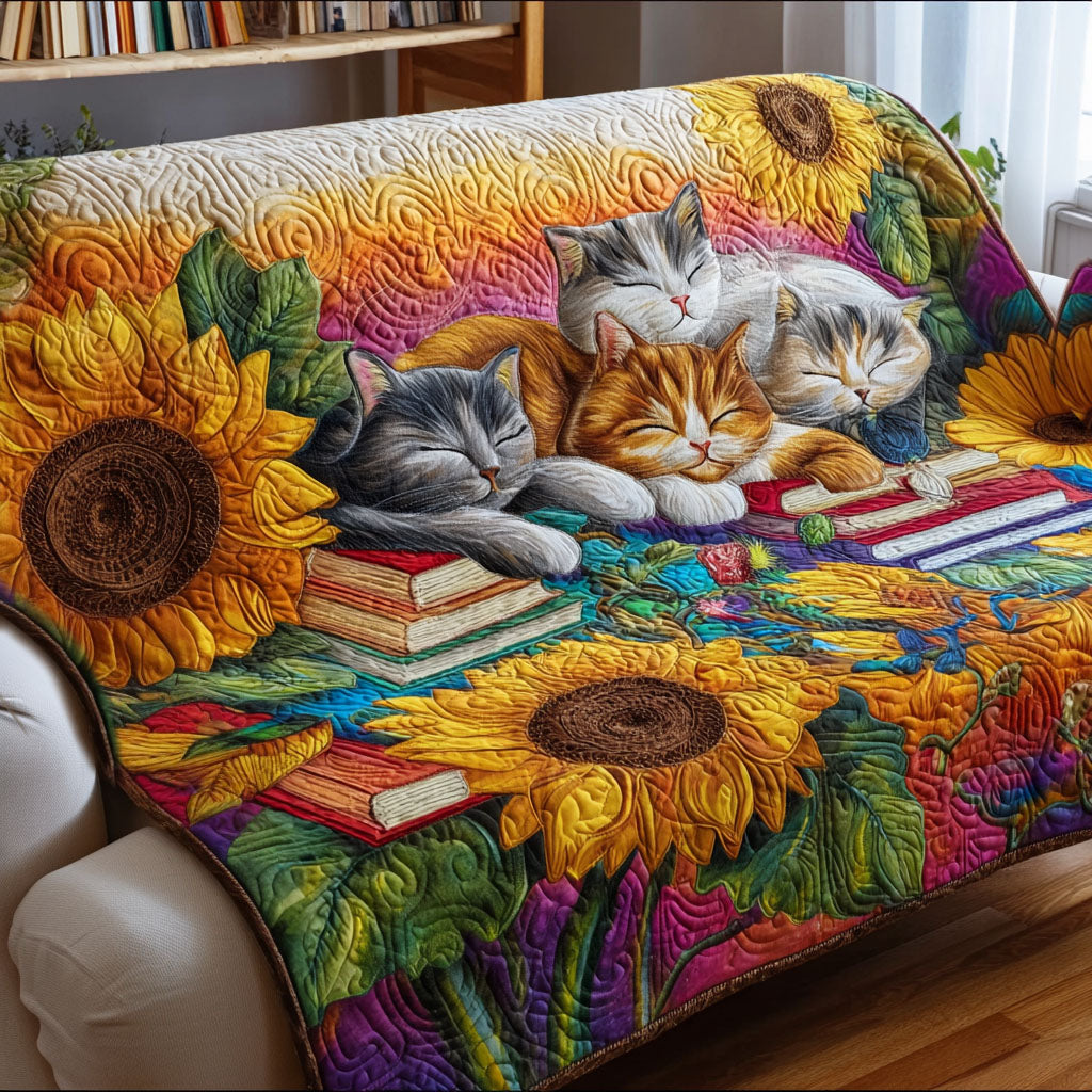 Feline Wisdom Quilted Sofa Cover Living Room Furniture Ideas Novelty Book Themed Gifts