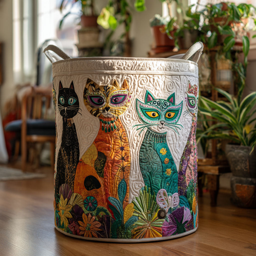Festival Felines Quilted Laundry Basket Unique Laundry Basket Best New Home Presents