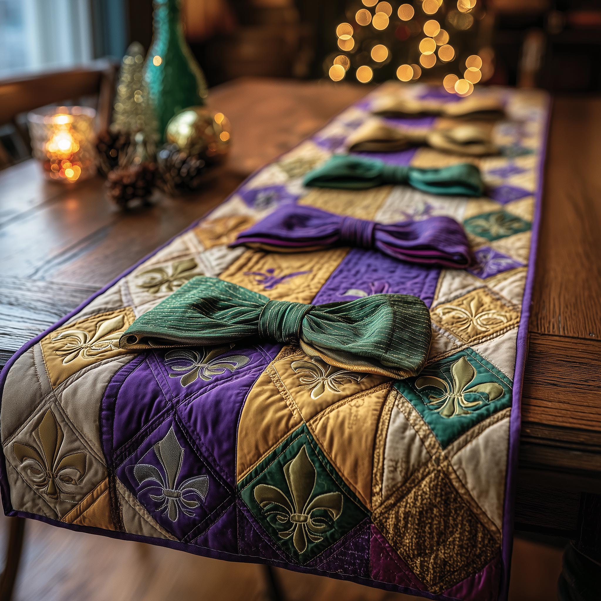 Festival Royale Quilted Table Runner Dining Table Decor Ideas Mardi Gras Gifts For Her