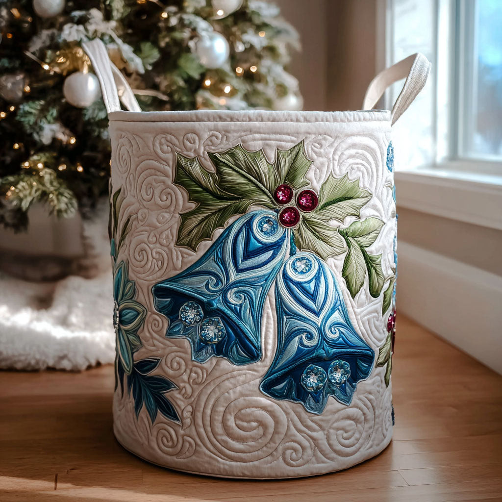 Festive Chimes Quilted Laundry Basket Laundry Hamper Christmas Present Daughter In Law