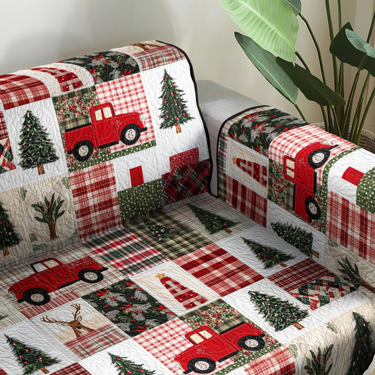 Festive Evergreen Quilted Sofa Cover Best Couch Covers Christmas Ideas For Mom