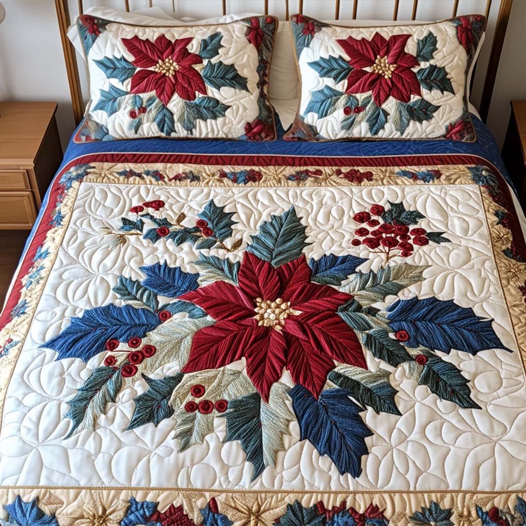 Festive Glow Quilted Bedding Set Holiday Season Duvet Cover Set Xmas Presents For Mother In Law