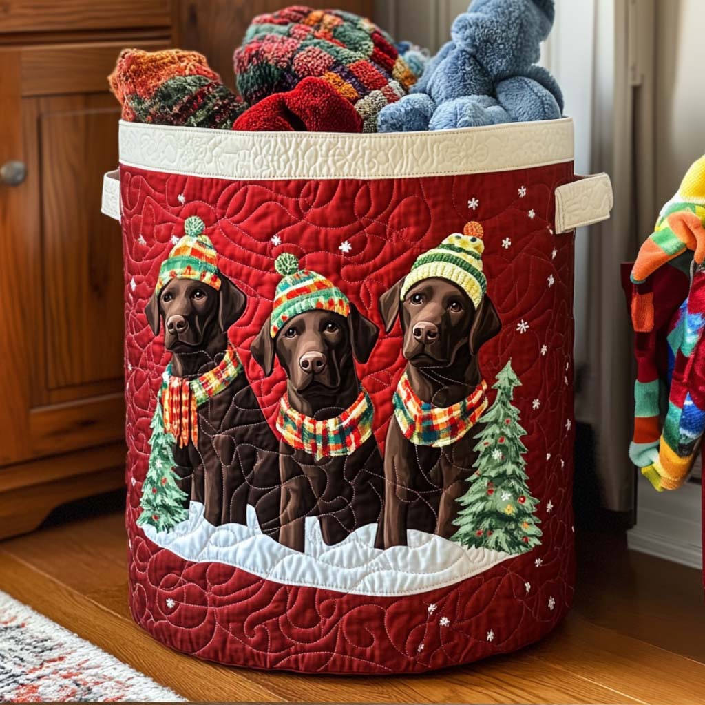 Festive Pals Quilted Laundry Basket Unique Laundry Hamper Ideas Labrador Gifts For Dog Lovers