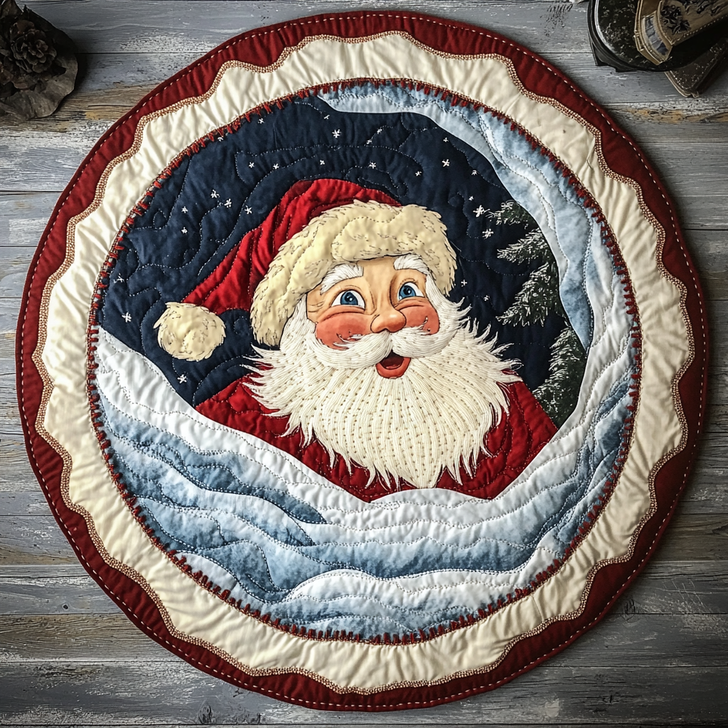 Festive Season Quilted Round Mat Living Room Design Family Shirt Ideas For Christmas