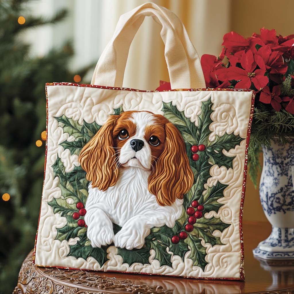 Festive Spaniel Quilted Tote Bag The Best Shoulder Bags Christmas Gift Ideas For Mom
