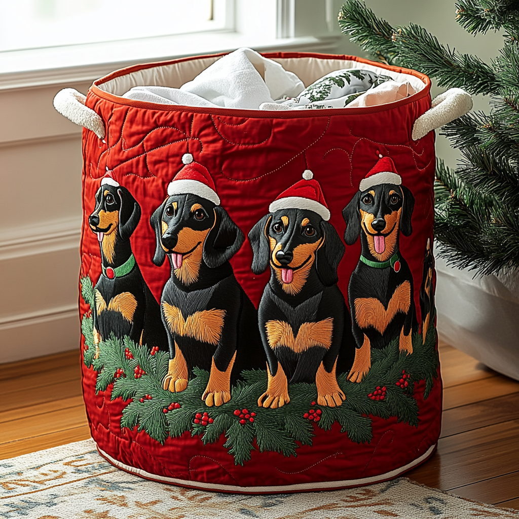 Festive Tails Quilted Laundry Basket Best Foldable Laundry Basket Christmas Gift Ideas For Coworkers