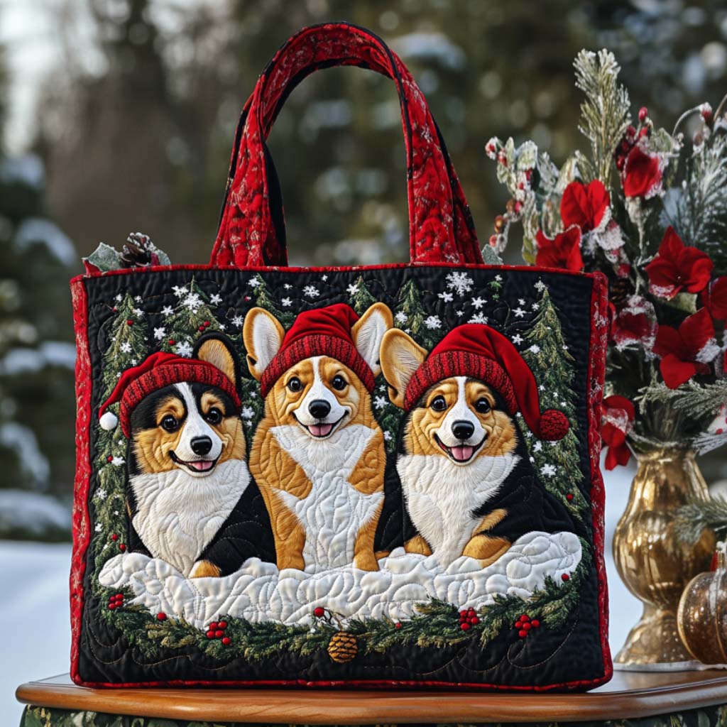 Festive Trio Quilted Tote Bag Best Shoulder Tote Bag Things To Get Mom For Christmas