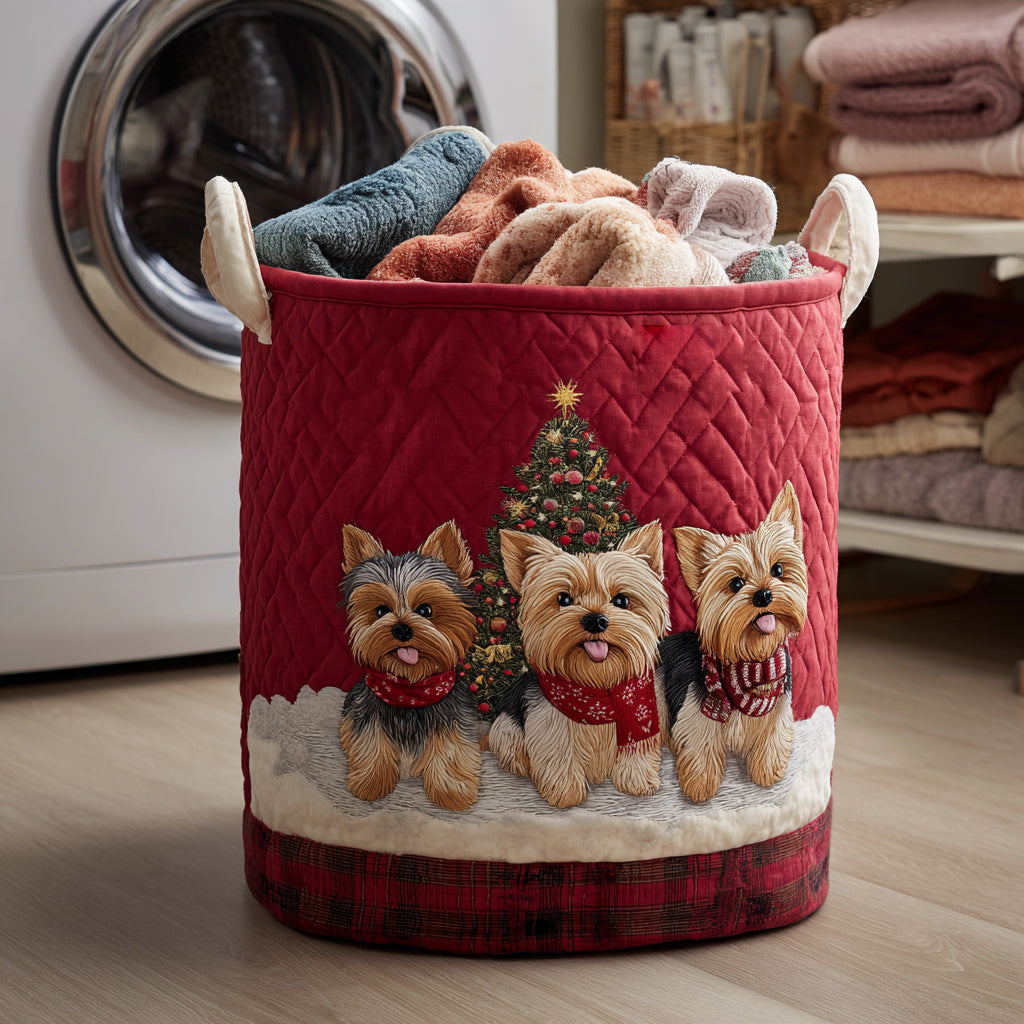 Festive Yorkshire Quilted Laundry Basket Unique Cool Laundry Basket Dog Themed Gifts For Humans