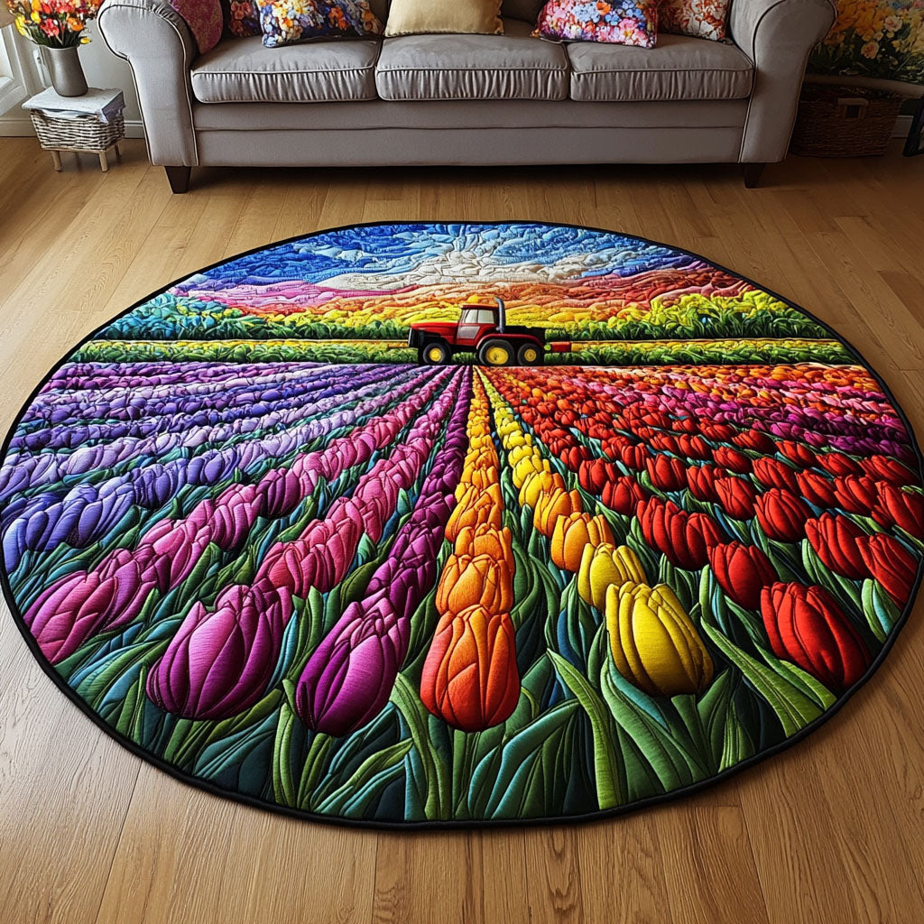 Fields of Bloom Quilted Round Mat Living Area Decor Ideas Presents For Stepmom