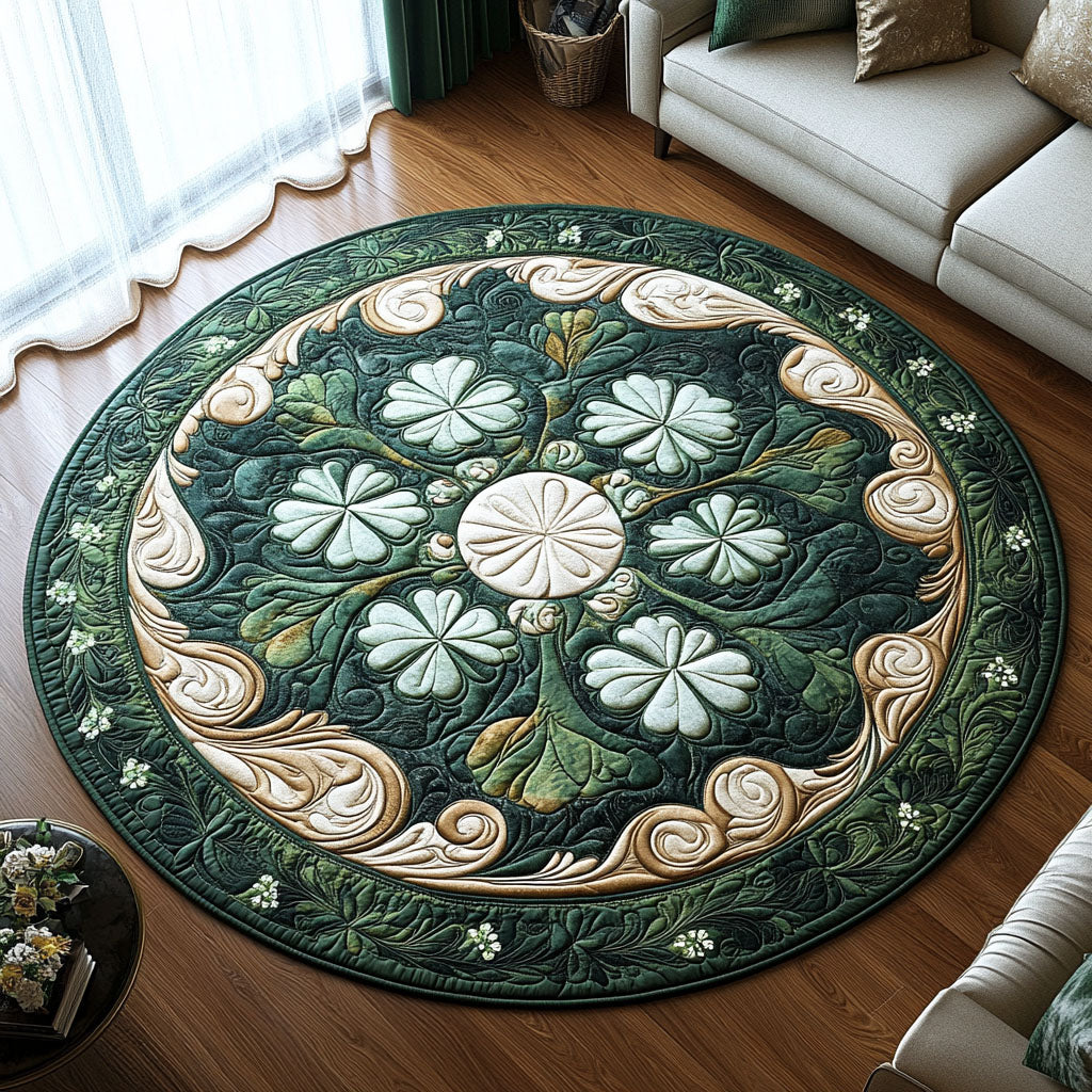 Fields of Fortune Quilted Round Mat Room Decor St Patrick Gifts
