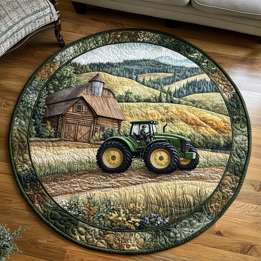 Fields of Green Quilted Round Mat Home Decor Stores Top Gifts For Deer Hunters