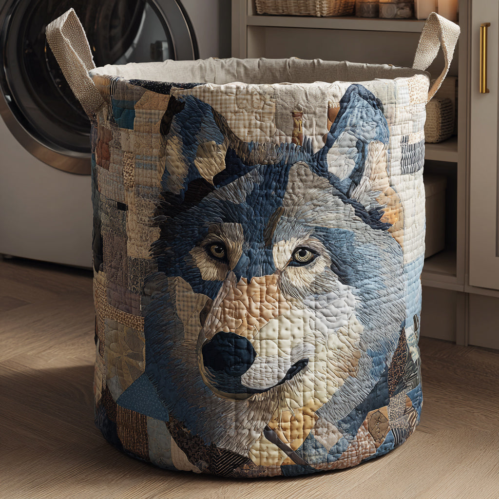 Fierce Wolf Quilted Laundry Basket Home Decor Great Wolf Lover Gifts