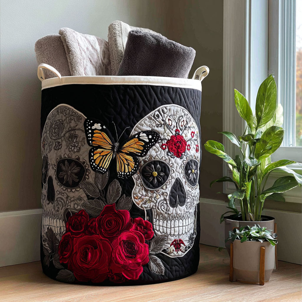 Fiesta del Alma Quilted Laundry Basket Laundry Room Decor Day Of The Dead Gift Ideas