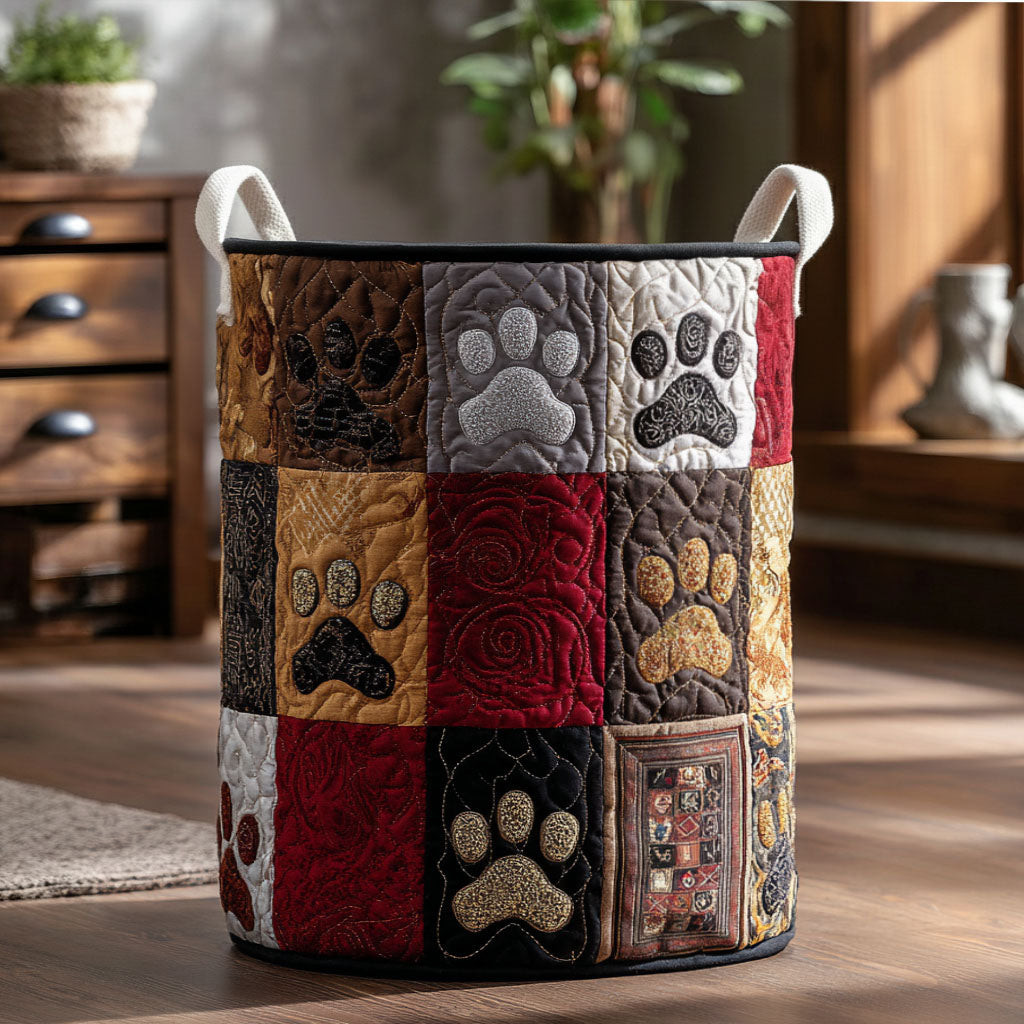 Fireside Fur Keeps Quilted Laundry Basket Modern Laundry Hamper Gift Housewarming