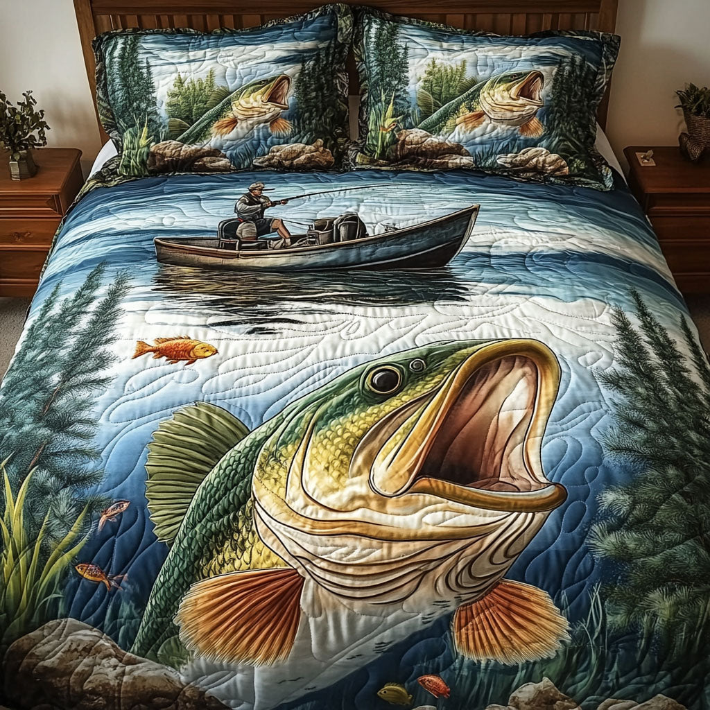 Fishing Dreams Quilted Bedding Set Bedroom Decor Ideas Good Gifts For Fishermen