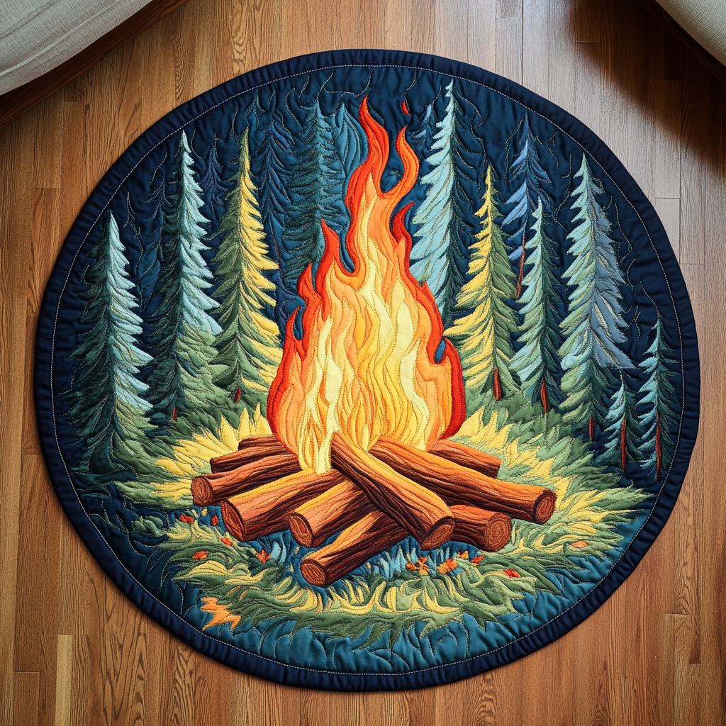 Flame Dance Quilted Round Mat Best Round Rugs For Living Room Gifts For Mom From Daughter