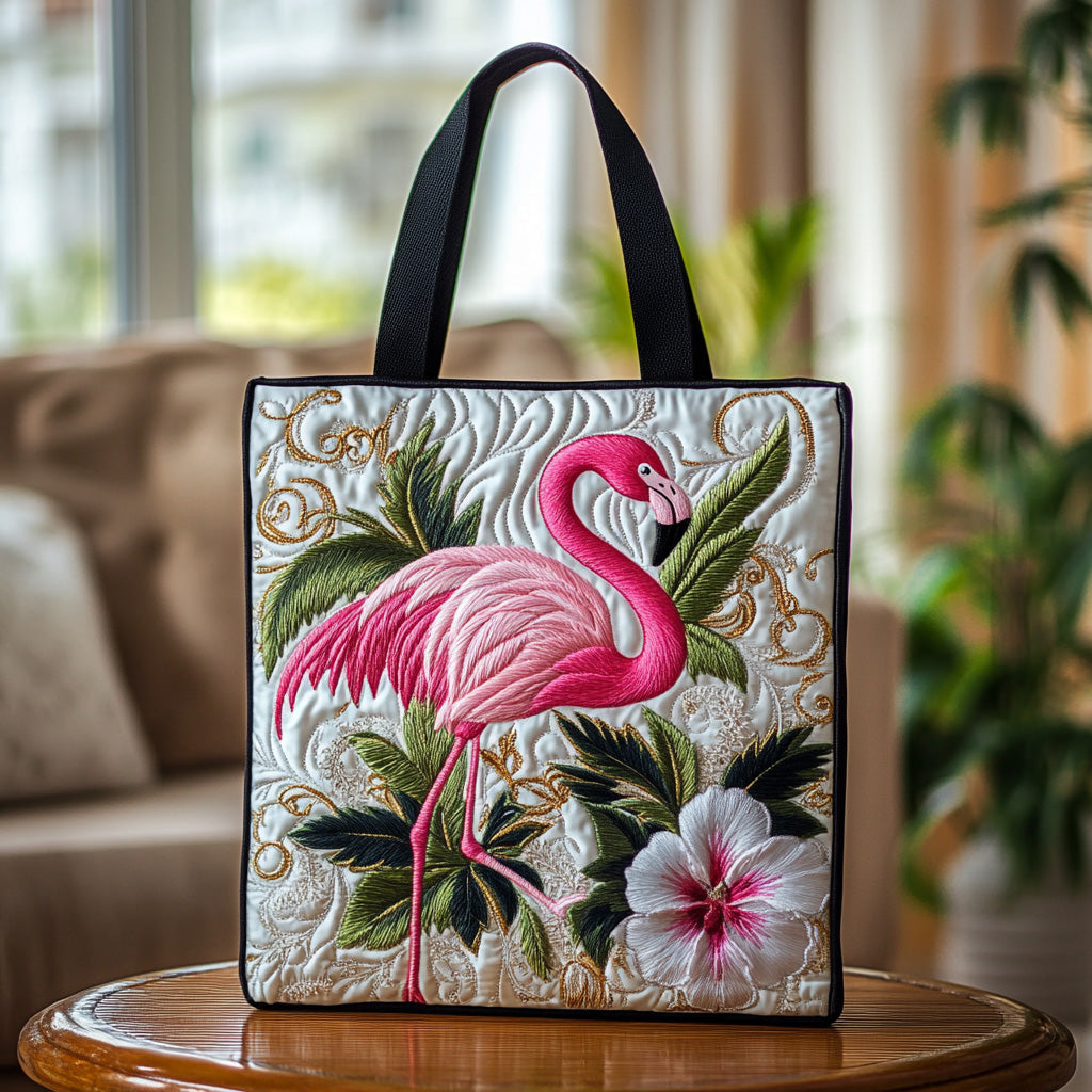 Flamingo Glow Quilted Tote Bag Best Tote Bag Gifts For Mum Birthday
