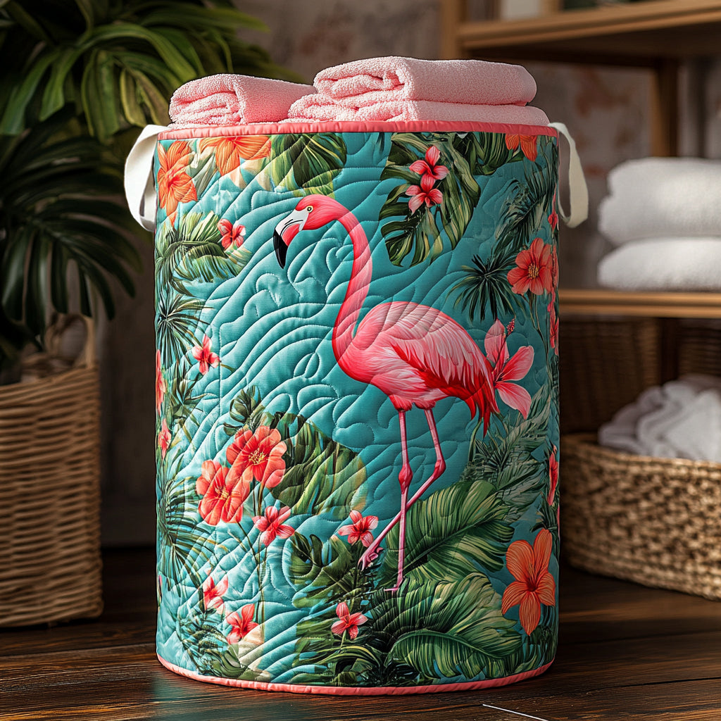 Flamingo Haven Quilted Laundry Basket Biggest Laundry Basket Flamingo Themed Presents