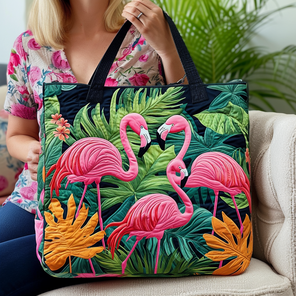 Flamingo Island Dreams Quilted Tote Bag Best Handbag For Everyday Use Good Mothers Day Ideas