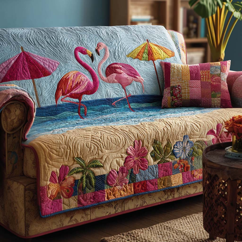 Flamingo Love Quilted Sofa Cover Nice Sofa Covers Flamingo Themed Presents