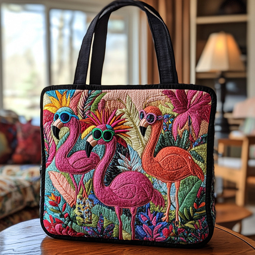 Flamingo Vibes Quilted Tote Bag Great Tote Bags Birthday Ideas For Mother