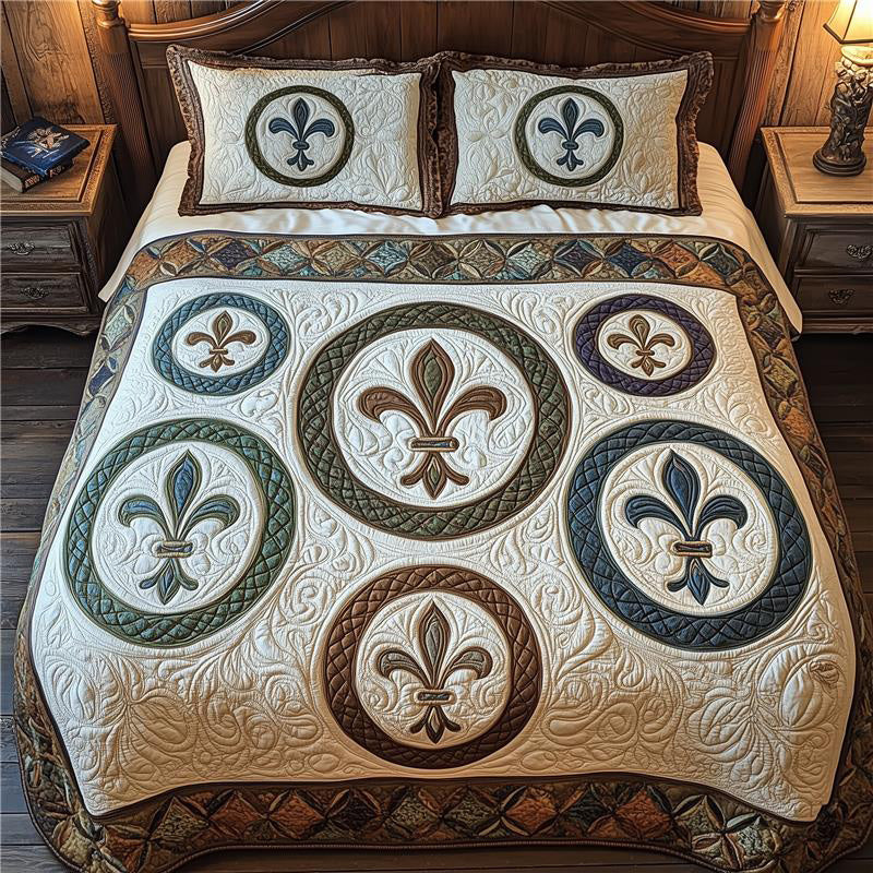 Fleur de lis Quilted Bedding Set Great Bed Sets Mardi Gras King And Queen Gifts