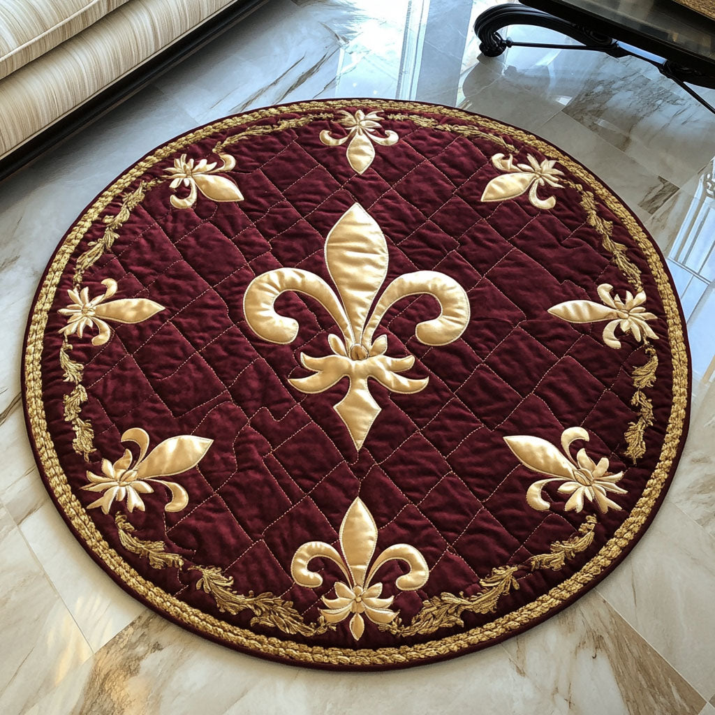 Fleur Royale Quilted Round Mat Cool Circle Rugs Simple Mother's Day Gifts