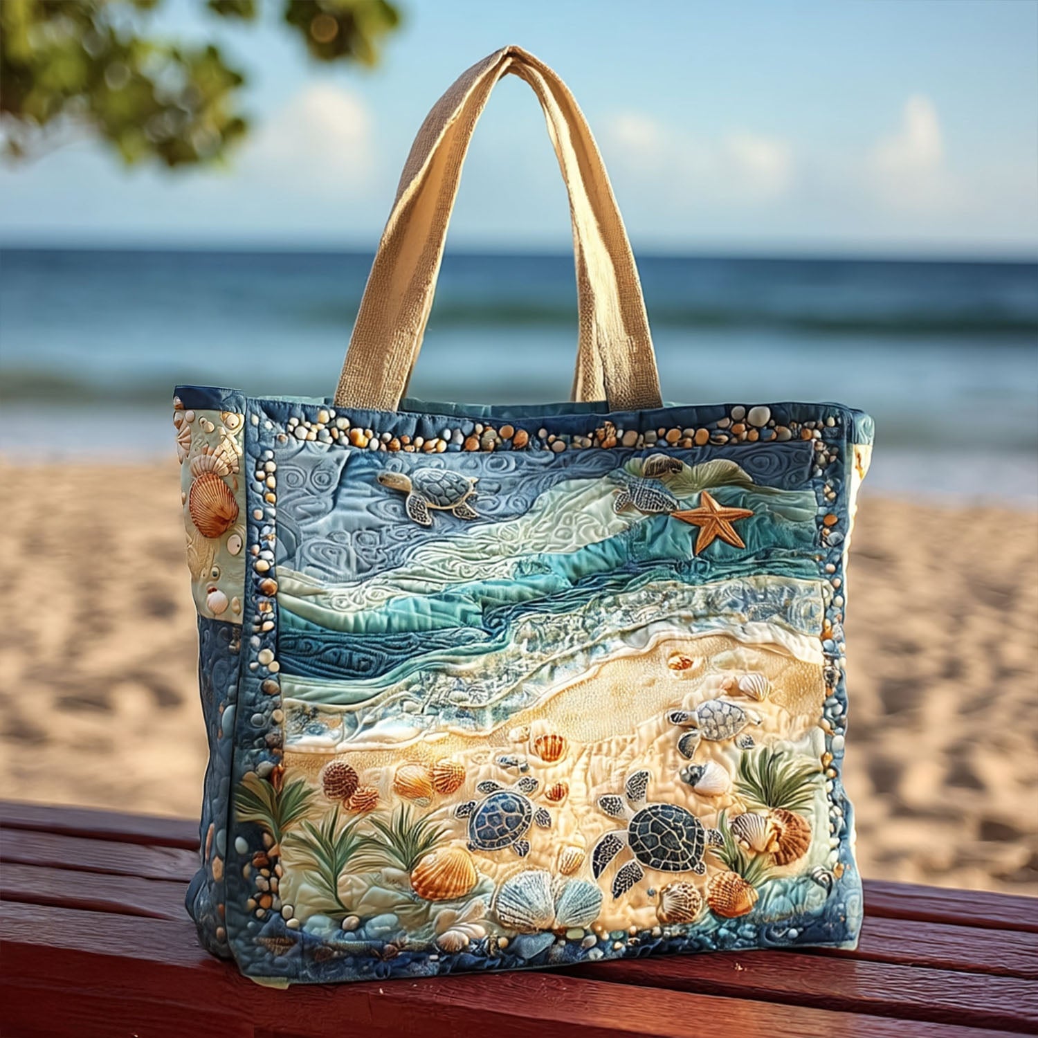 Flip-Flop Floater Quilted Tote Bag Patchwork Tote Bag Mother's Day Gifts For Daughter In Law
