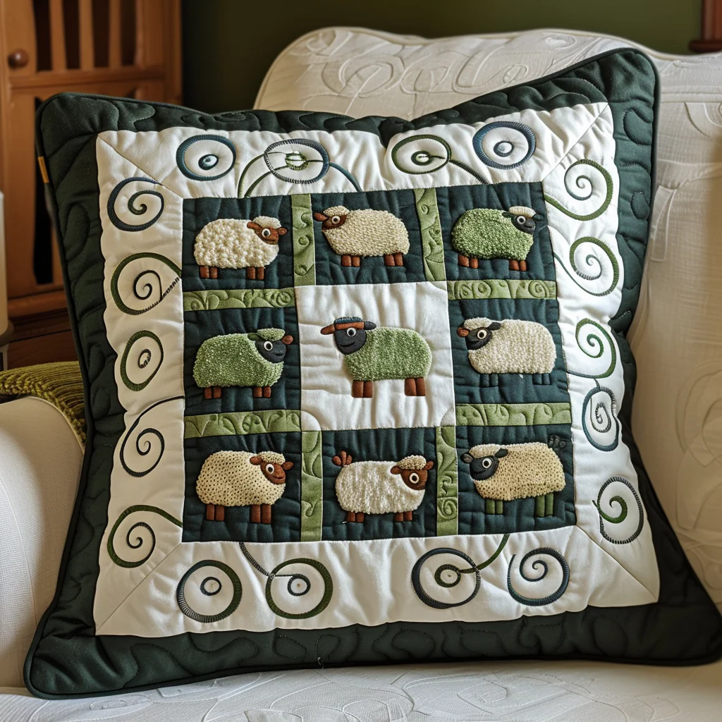 Flock Of Fluff Quilted Pillow Case Accent Pillow Cover Great Gifts For Men