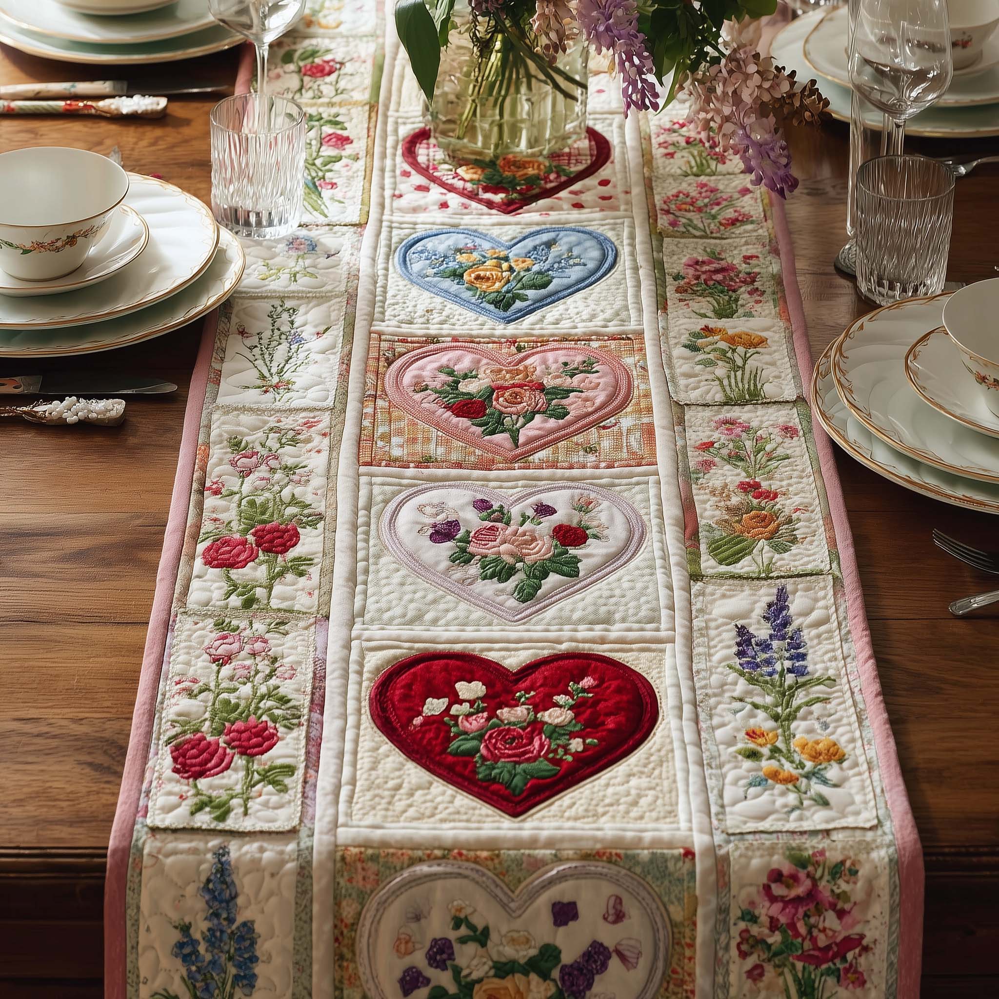 Floral Affection Quilted Table Runner Kitchen Decor Unusual Mother's Day Gifts