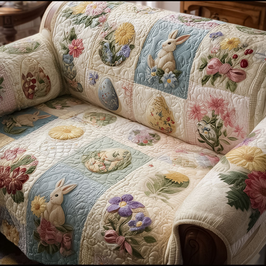 Floral Bunny Dream Quilted Sofa Cover Couch Cushion Covers Happy Easter Gift Ideas