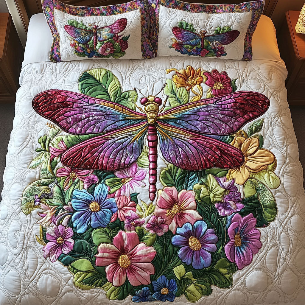 Floral Dragonfly Quilted Bedding Set Cute Sheet Sets Cute Dragonfly Lover Ideas For Gifts