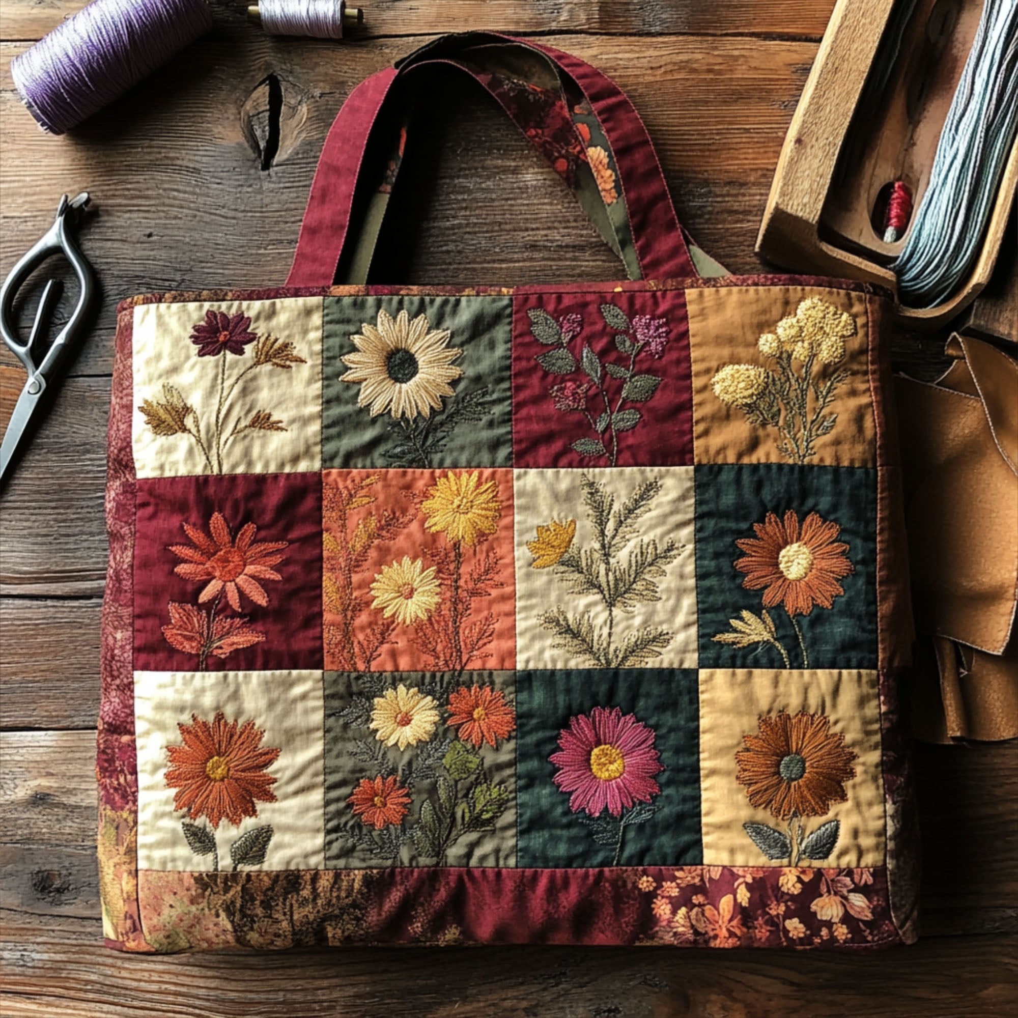 Floral Dreams Quilted Tote Bag Best Tote Handbags Perfect Gifts For Mom