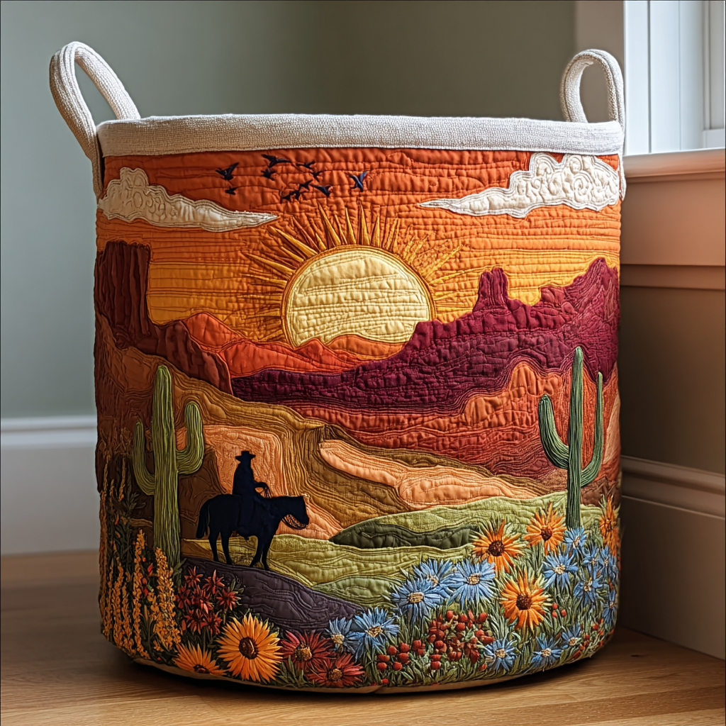 Floral Dunes Quilted Laundry Basket Foldable Laundry Basket Thoughtful Mother's Day Gifts