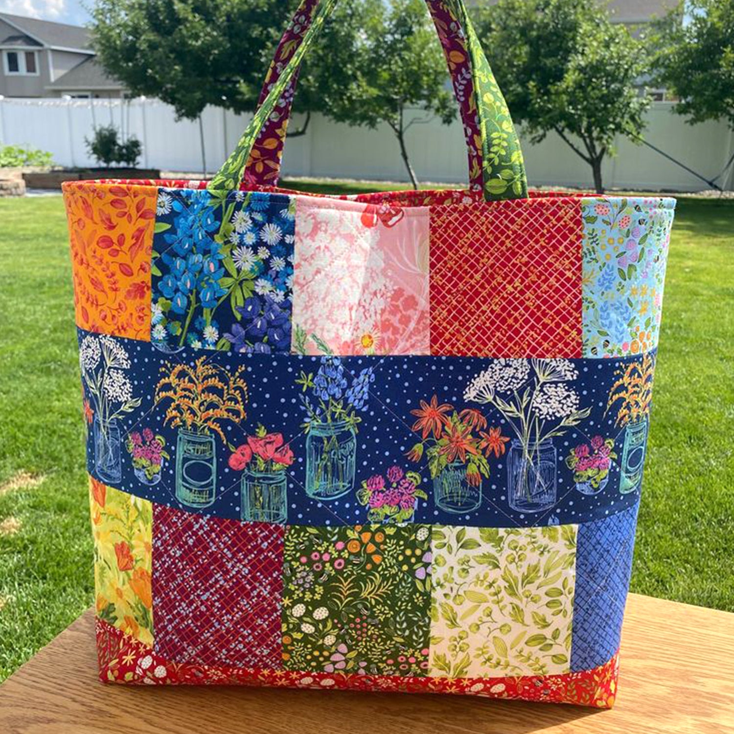 Floral Fantasy Quilted Tote Bag Best Tote Handbags Mother Gifts From Son