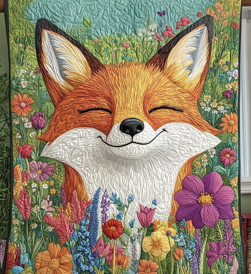 Floral Fox Quilted Blanket Best Bedding Sets Great Father's Day Gifts
