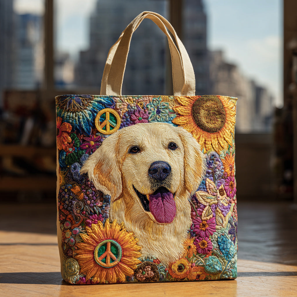 Floral Golden Retriever Quilted Tote Bag Best Everyday Tote Bag Top 10 Mother's Day Gift Ideas