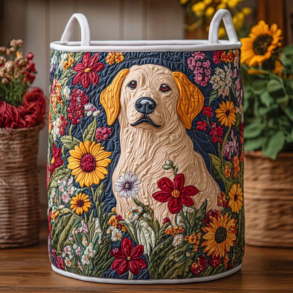 Floral Guard Quilted Laundry Basket Dirty Laundry Basket Gifts For Lab Lovers