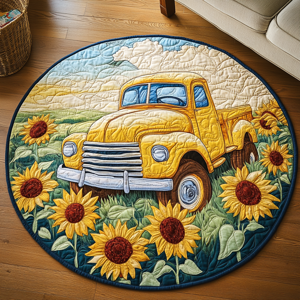 Floral Journey Quilted Round Mat Mat Circle Presents For Mother In Law