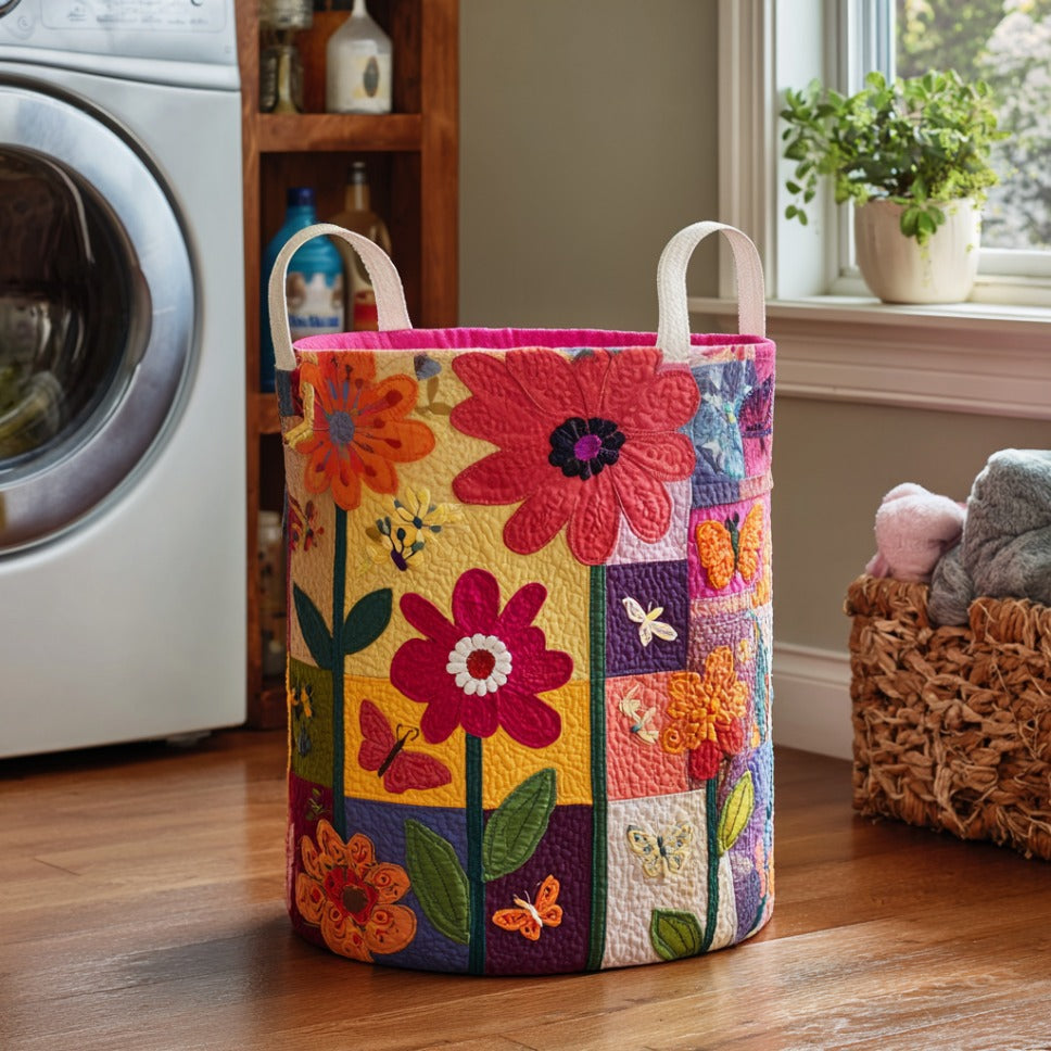 Floral Life Quilted Laundry Basket Clothes Basket Nice Birthday Gifts For Mom