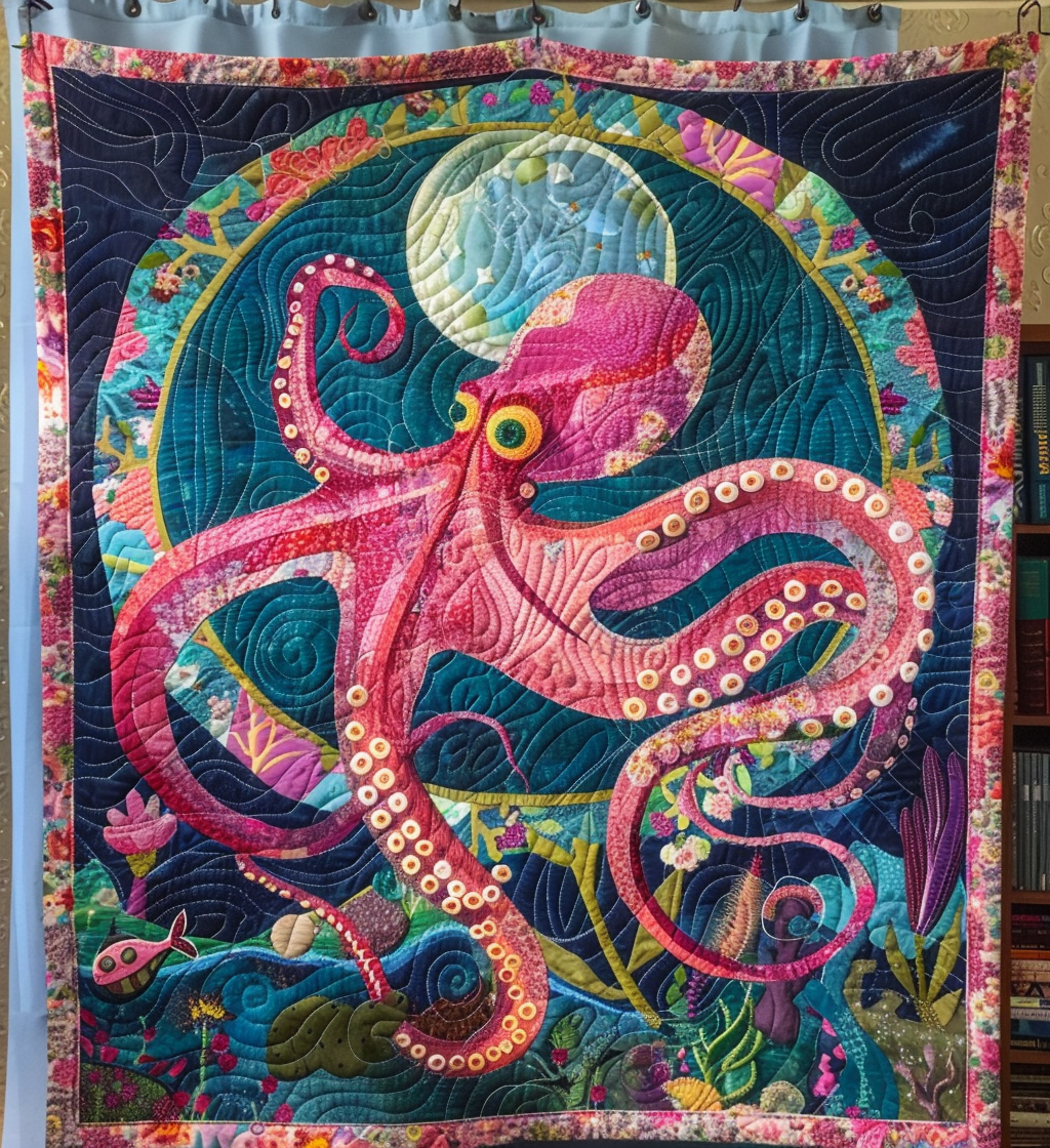Floral Ocean Quilted Blanket Bed Decor Summer Gifts For Beach Lovers