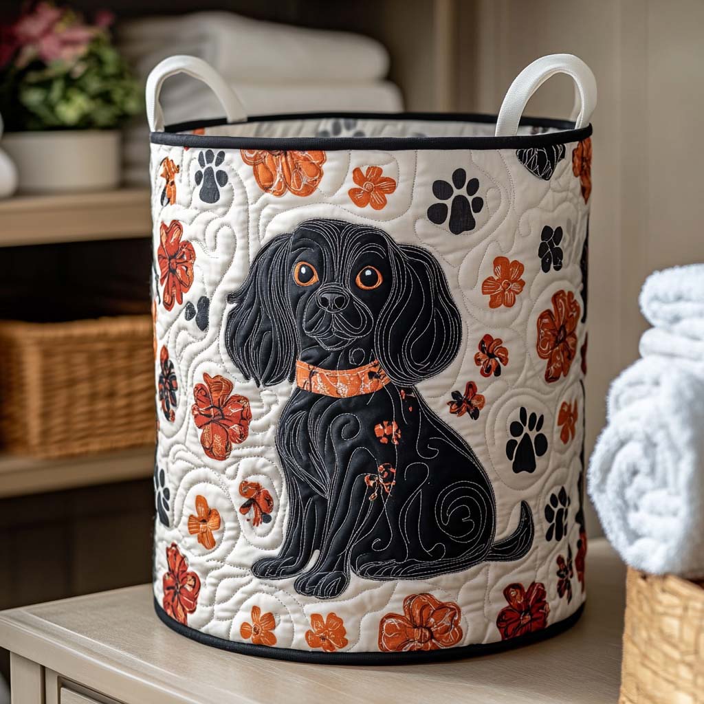 Floral Spaniel Quilted Laundry Basket Best Hampers Cool Gifts For Dog Owners