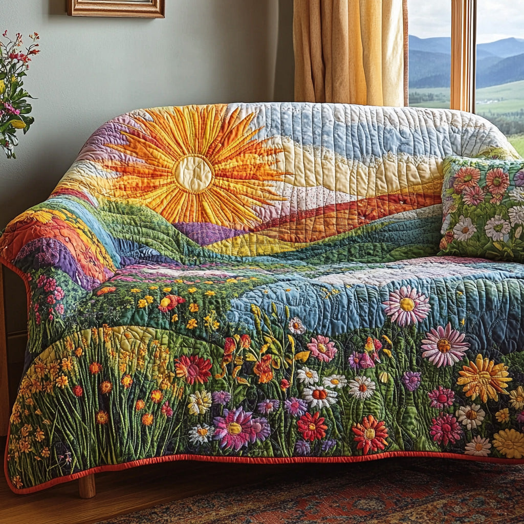 Floral Sunshine Hills Quilted Sofa Cover Couch And Sofa Covers Good Family Gifts