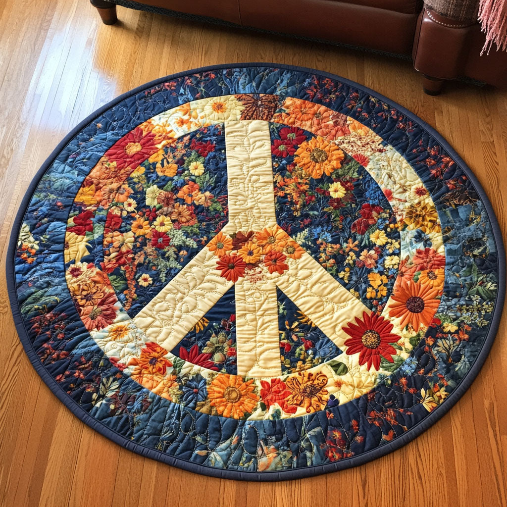 Floral Unity Quilted Round Mat Room Decor Best Mum Gifts