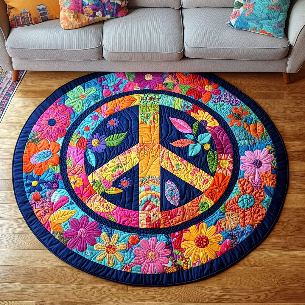 Floral Wheel Quilted Round Mat House Decor Good Mothers Day Presents