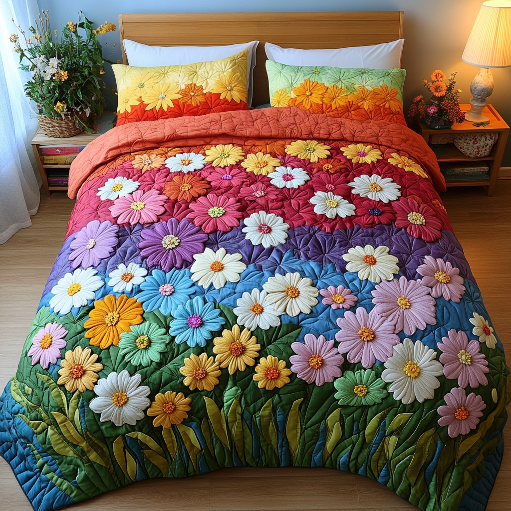 Flower Bliss Quilted Bedding Set Best Sheets Ever First Time Mom Gifts