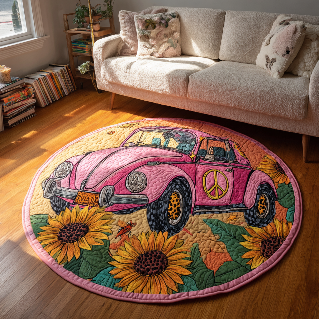 Flower Drive Quilted Round Mat Home And Decor Awesome Mother's Day Gifts